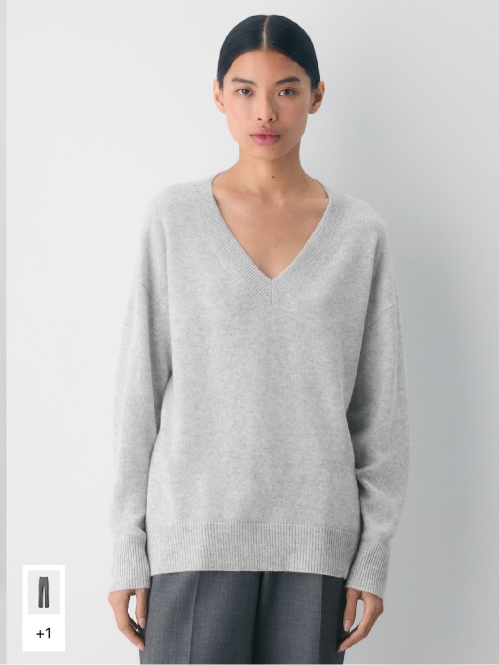 ARITZIA Wilfred Devry 100% Merino Wool Sweater V Neck Oversized Relaxed